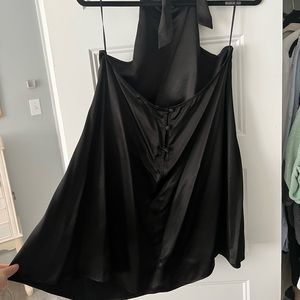 Black silk halter dress